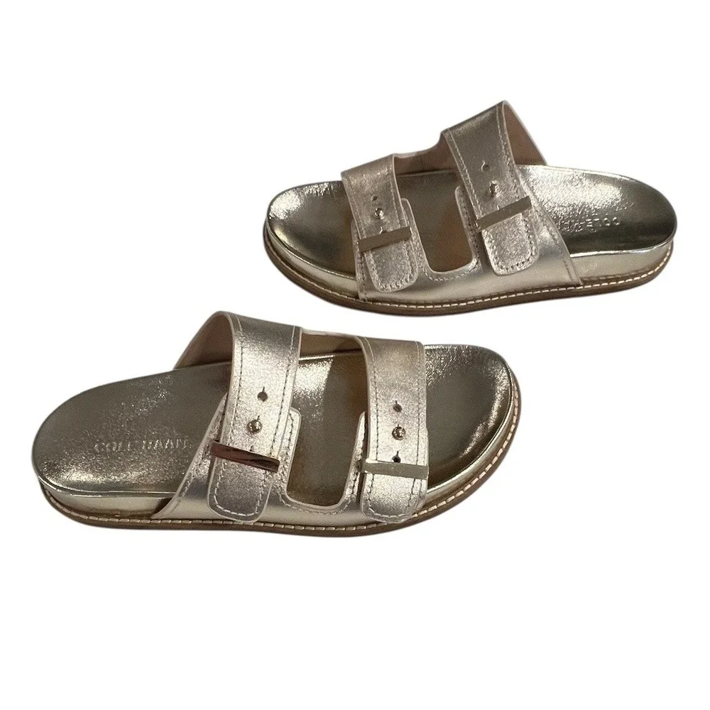 Cole Haan Women's Marisol Footbed Soft Gold Patent Leather Size 6 New - Picture 1 of 6